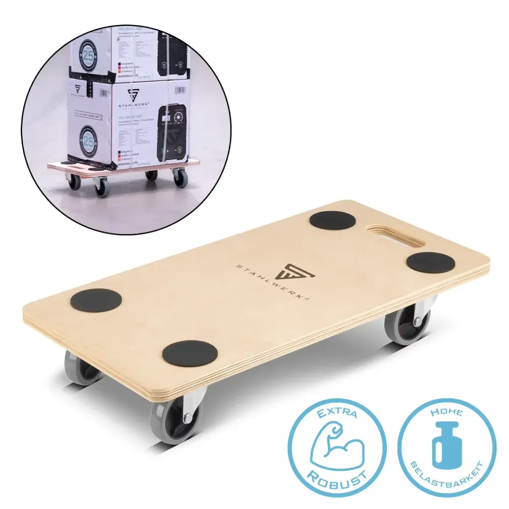 STEALWROWN TROLY TRS-2550 ST avec une capacité de charge de 250 kg et des rouleaux de direction caoutchoutés 58 x 29 cm Ca...