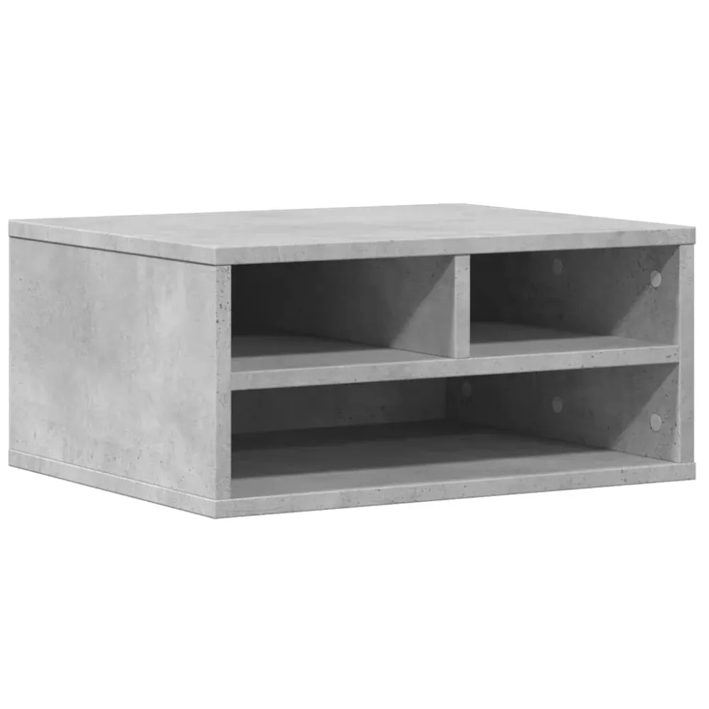 Support d'imprimante table meuble bureau 49 x 40 x 22,5 cm bois d'ingénierie gris 02_0044738