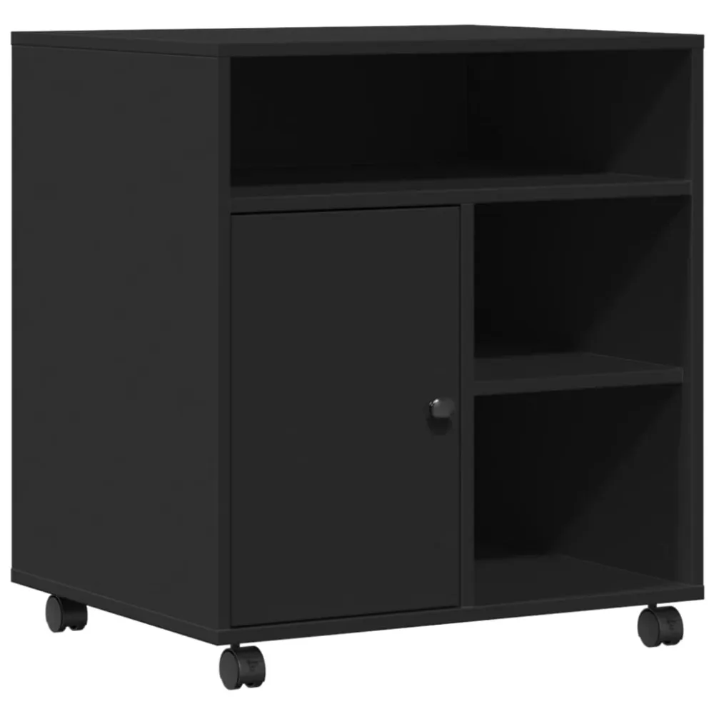 Support d'imprimante table meuble bureau avec roulettes 60 x 50 x 67 cm noir 02_0044765