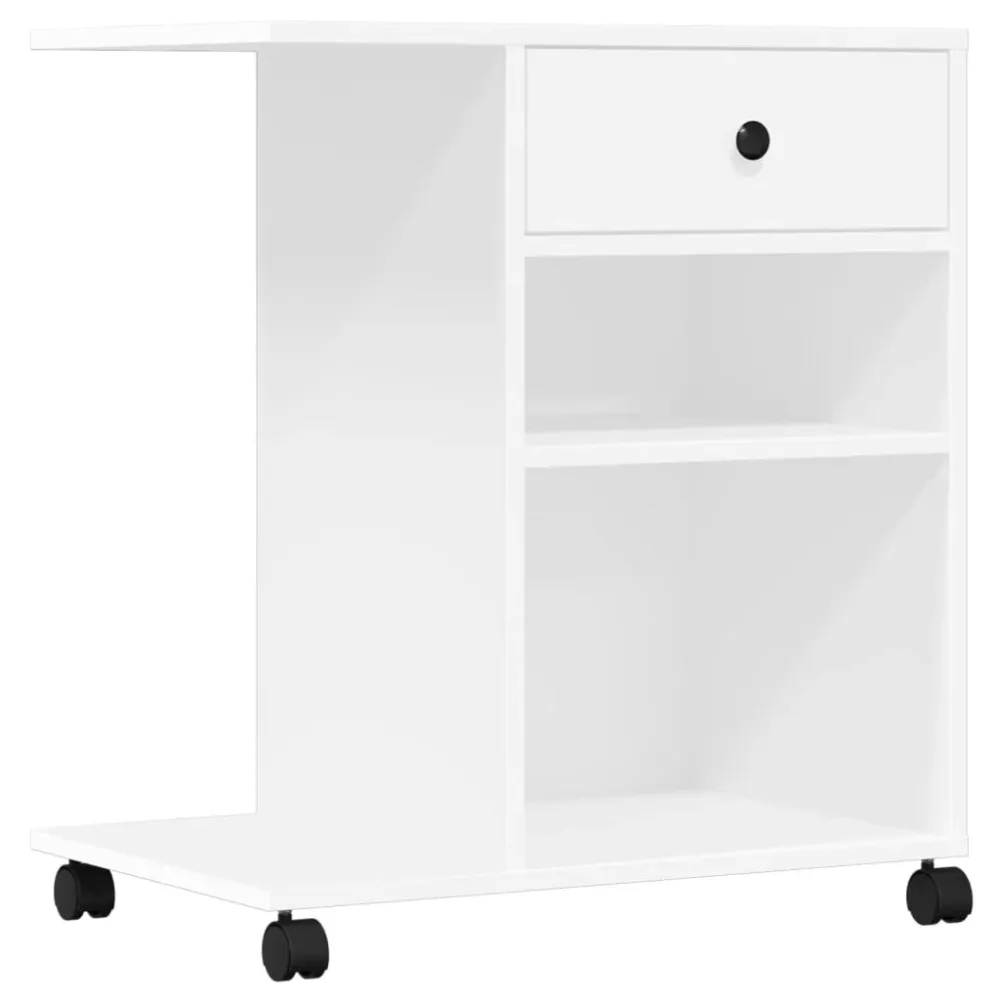Support d'imprimante table meuble bureau avec roulettes 60 x 40 x 68,5 cm blanc 02_0044751