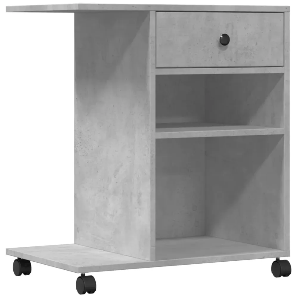 Support d'imprimante table meuble bureau avec roulettes 60 x 40 x 68,5 cm gris 02_0044754