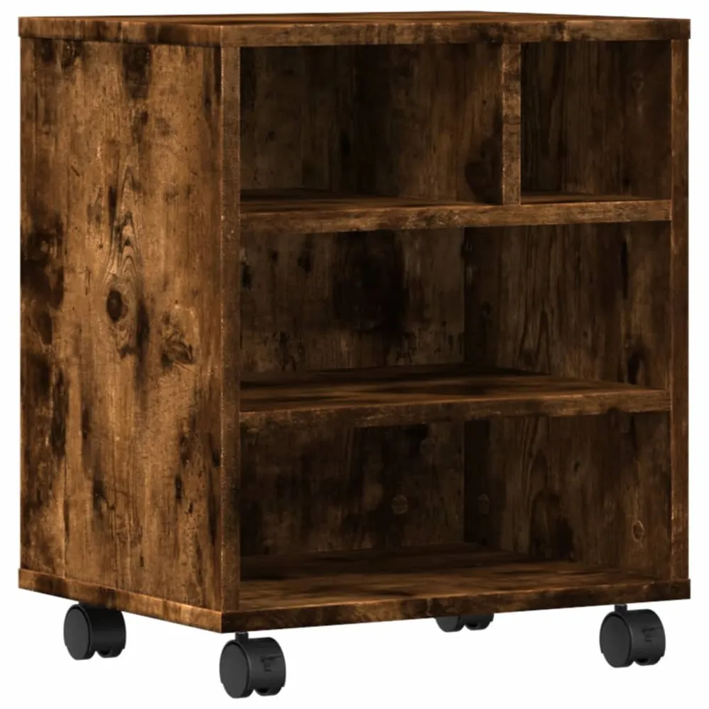 Support d'imprimante table meuble bureau avec roulettes 41 x 32 x 48 cm marron 02_0044747