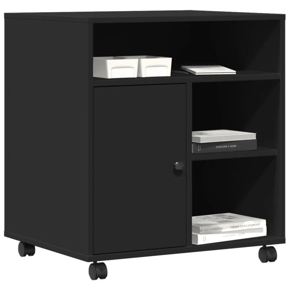 Support d'imprimante table meuble bureau avec roulettes 60 x 50 x 67 cm noir 02_0044765