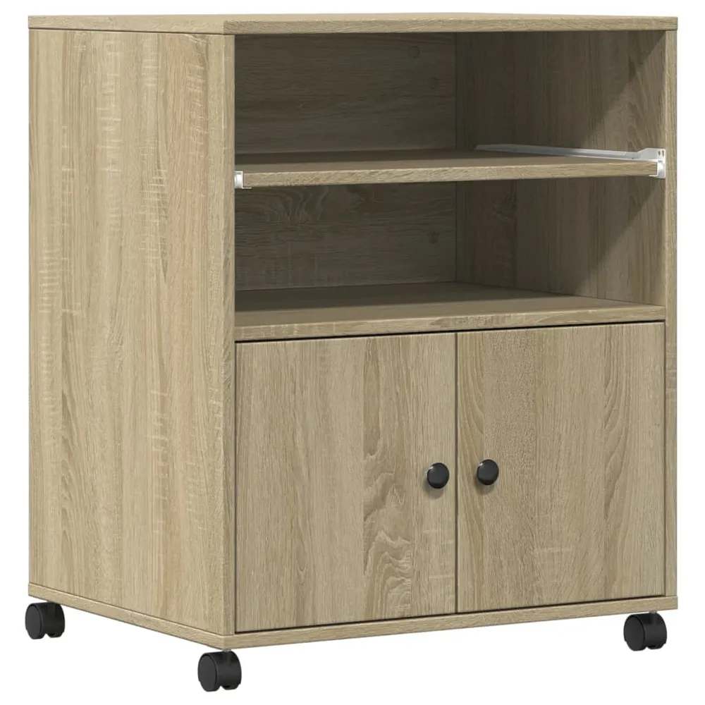 Support d'imprimante table meuble bureau avec roulettes sonoma 60 x 48 x 74 cm marron 02_0044772