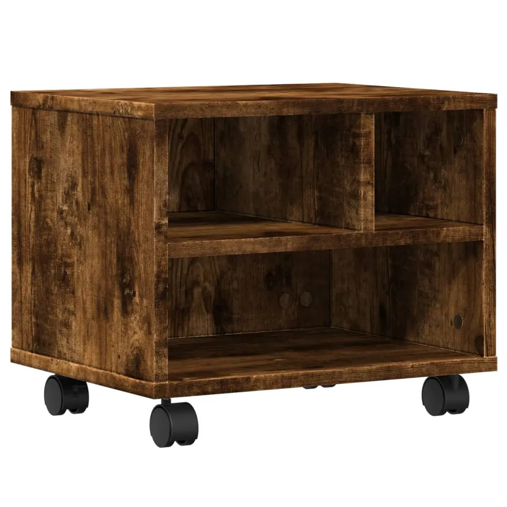 Support d'imprimante table meuble bureau avec roulettes 41 x 32 x 34,5 cm marron 02_0044742