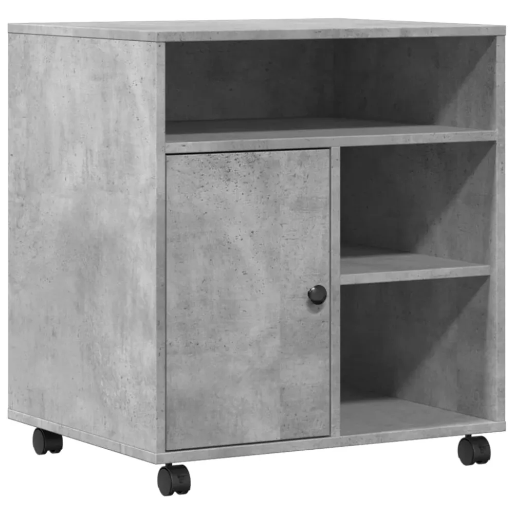 Support d'imprimante table meuble bureau avec roulettes 60 x 50 x 67 cm gris 02_0044764