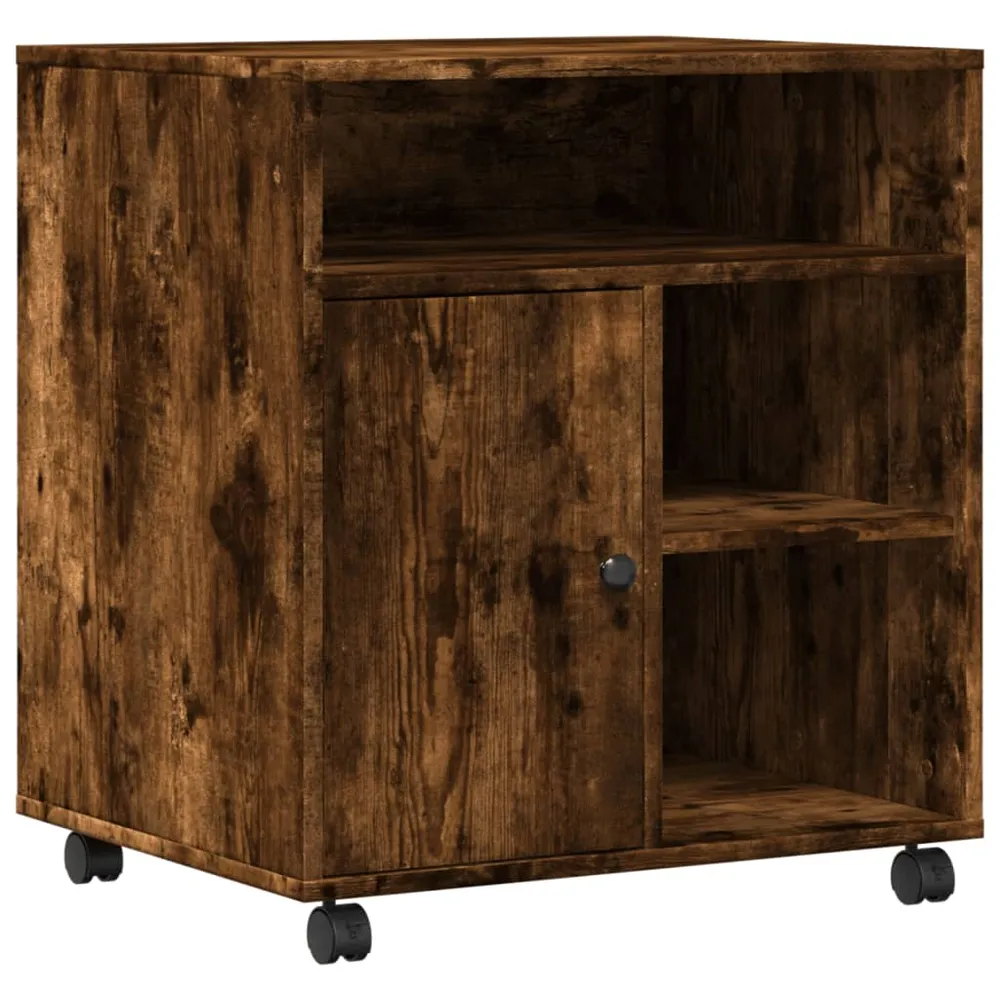 Support d'imprimante table meuble bureau avec roulettes 60 x 50 x 67 cm marron 02_0044762