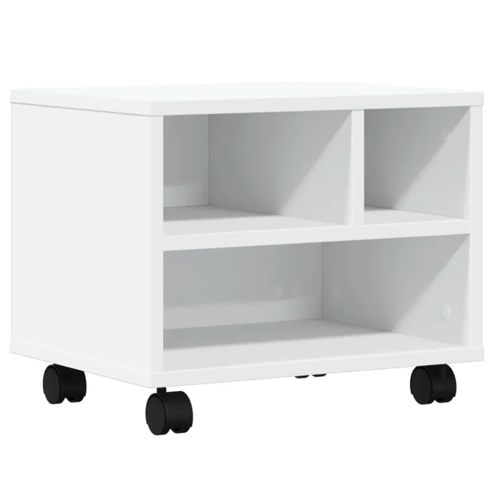 Support d'imprimante table meuble bureau avec roulettes 41 x 32 x 34,5 cm blanc 02_0044741