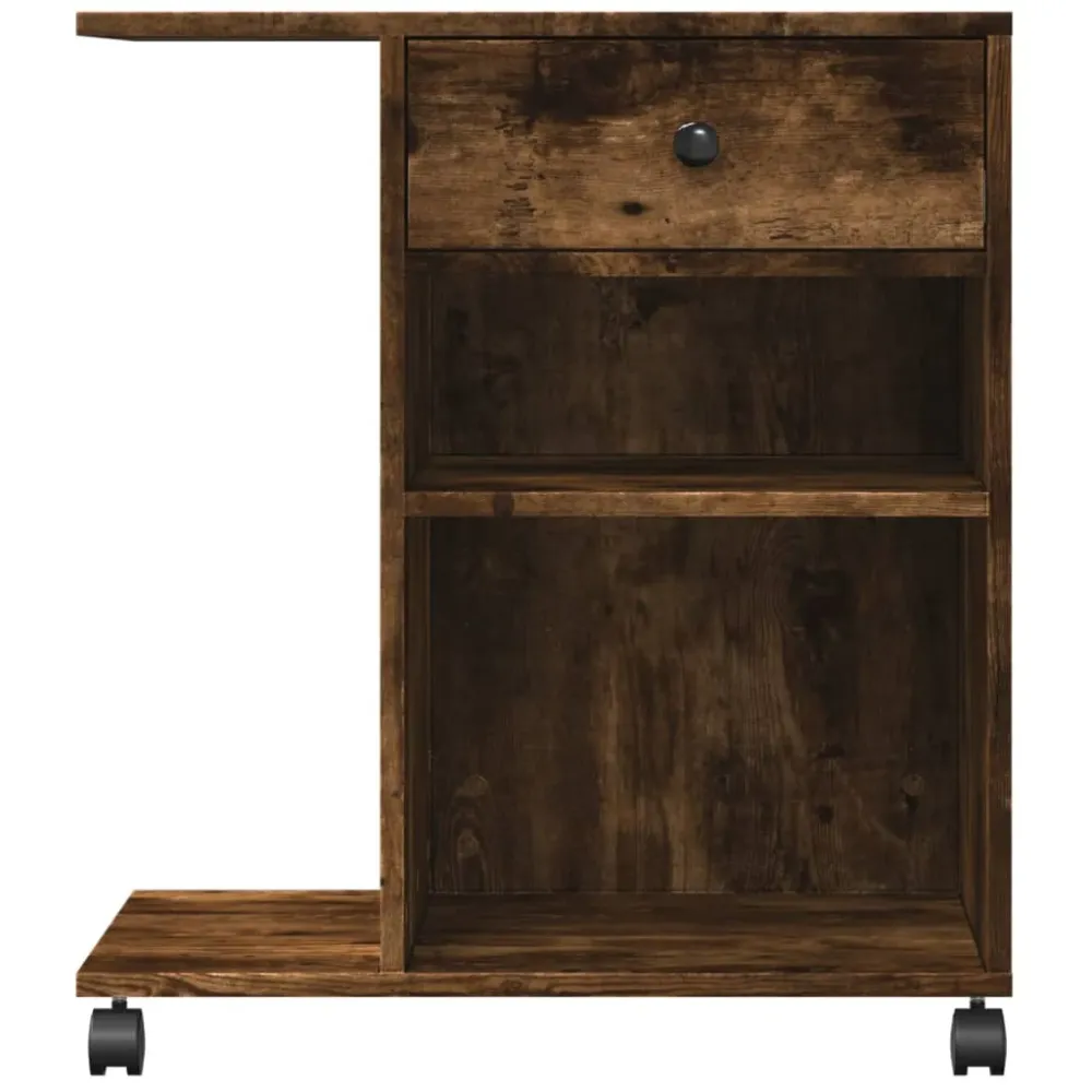 Support d'imprimante table meuble bureau avec roulettes 60 x 40 x 68,5 cm marron 02_0044752