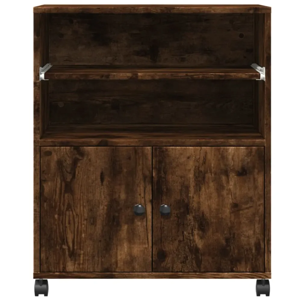 Support d'imprimante table meuble bureau avec roulettes 60 x 48 x 74 cm marron 02_0044757