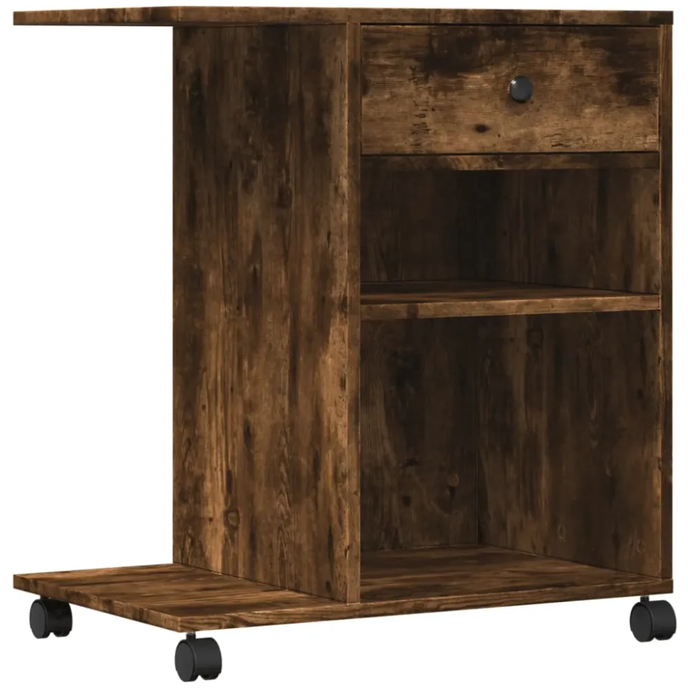 Support d'imprimante table meuble bureau avec roulettes 60 x 40 x 68,5 cm marron 02_0044752