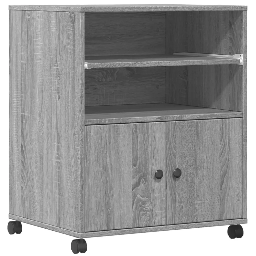 Support d'imprimante table meuble bureau avec roulettes sonoma 60 x 48 x 74 cm gris 02_0044773