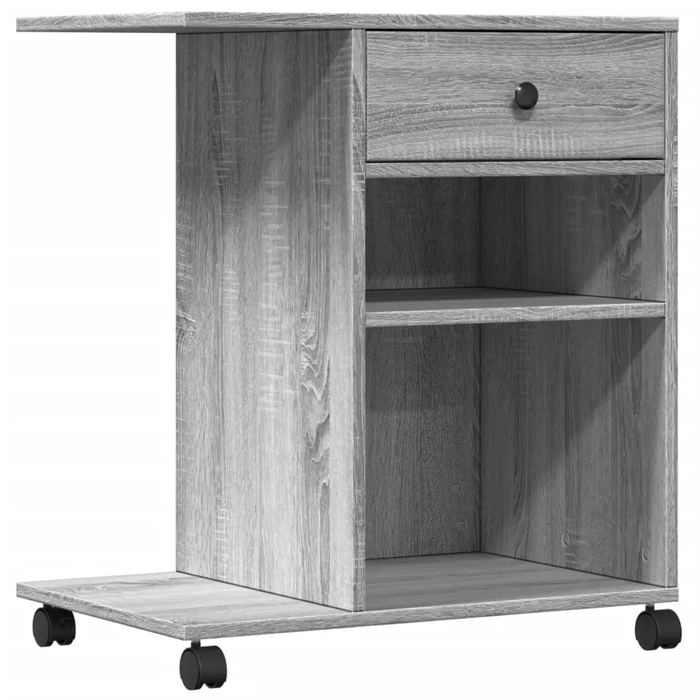 Support d'imprimante table meuble bureau avec roulettes sonoma 60 x 40 x 68,5 cm gris 02_0044771