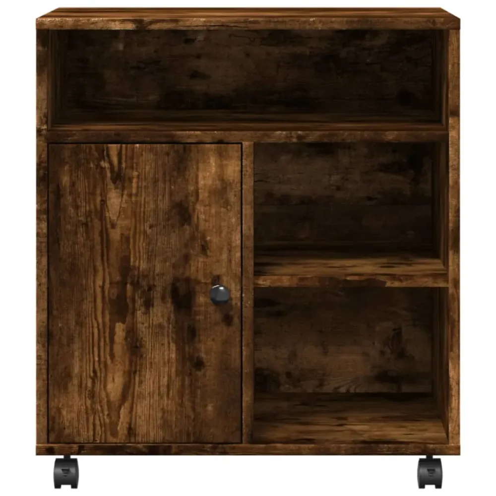Support d'imprimante table meuble bureau avec roulettes 60 x 50 x 67 cm marron 02_0044762