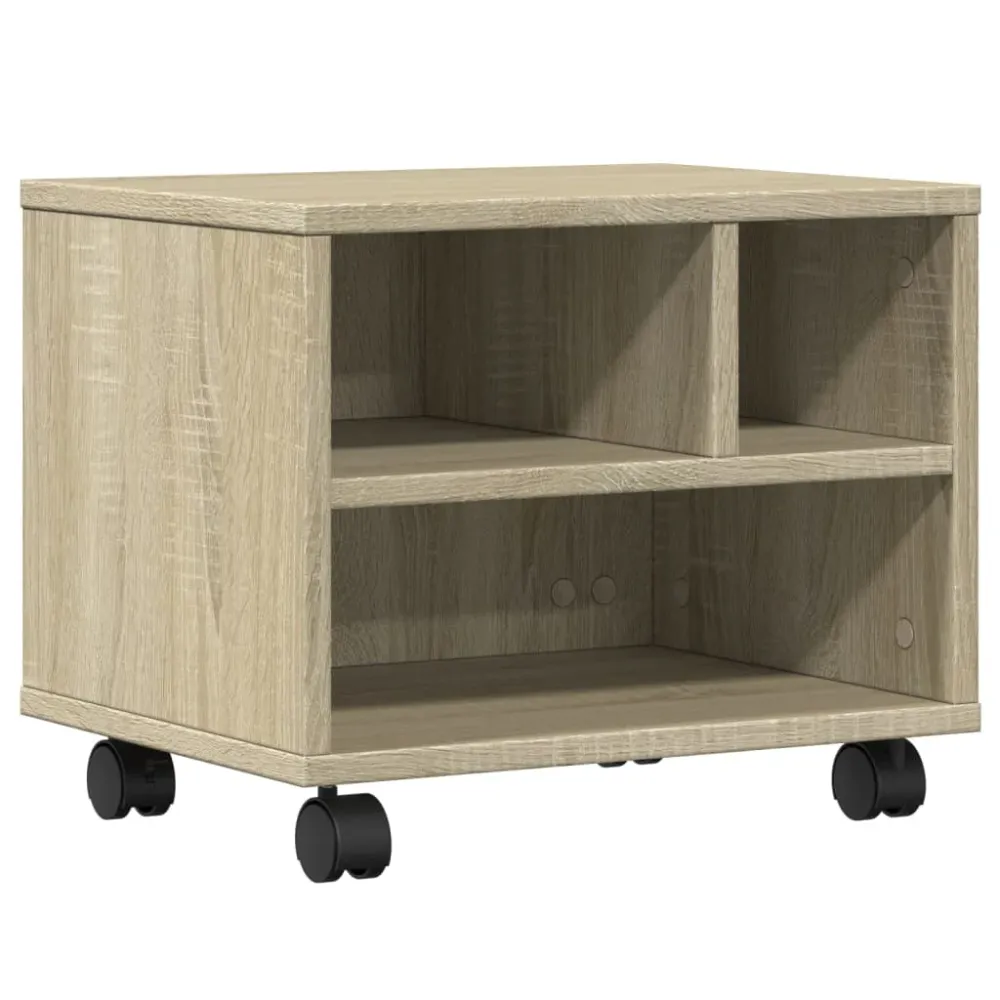 Support d'imprimante table meuble bureau avec roulettes sonoma 41 x 32 x 34,5 cm marron 02_0044766