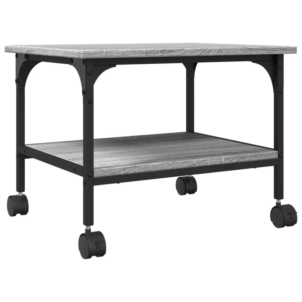 Support d'imprimante table meuble bureau à 2 niveaux sonoma 50 x 40 x 38 cm gris 02_0044800