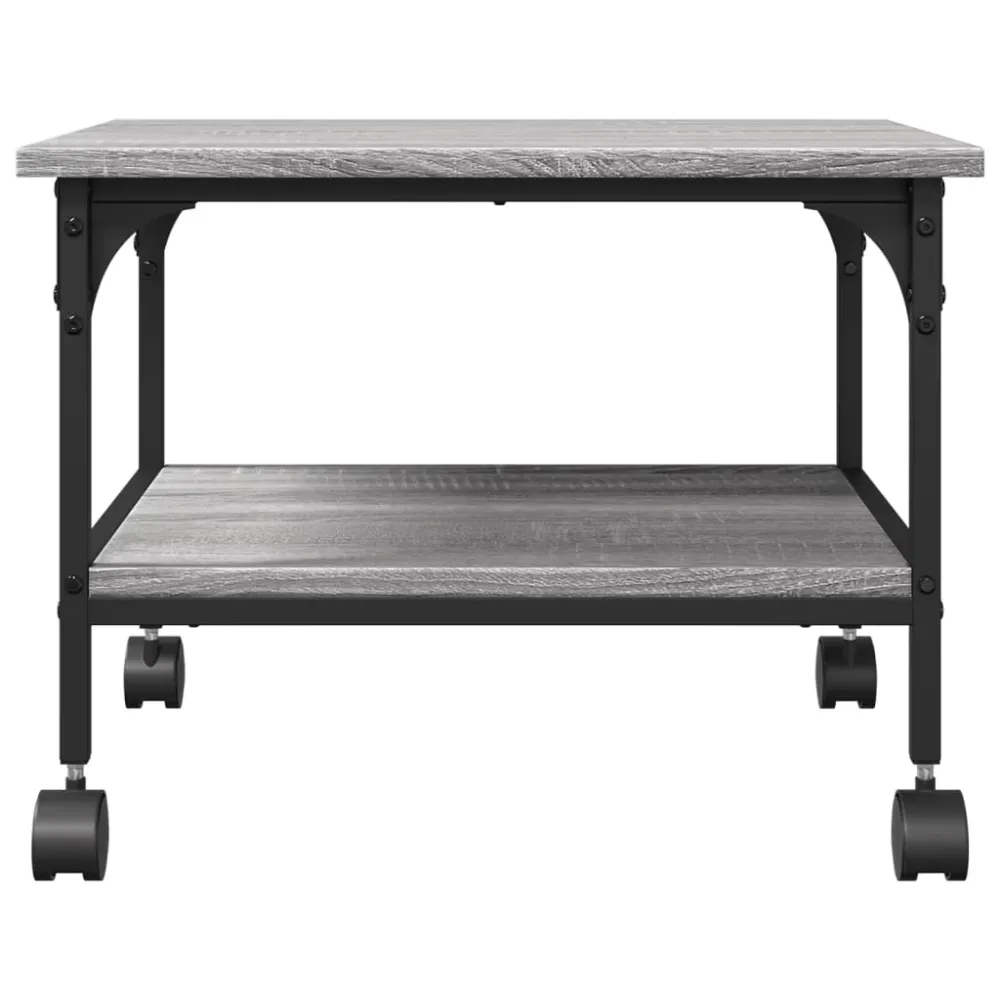 Support d'imprimante table meuble bureau à 2 niveaux sonoma 50 x 40 x 38 cm gris 02_0044800