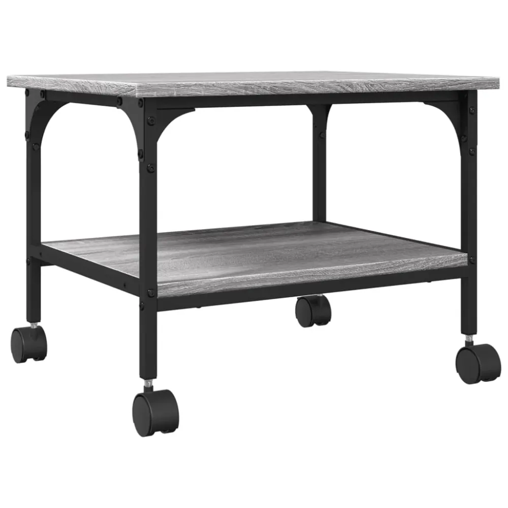 Support d'imprimante table meuble bureau à 2 niveaux sonoma 50 x 40 x 38 cm gris 02_0044800