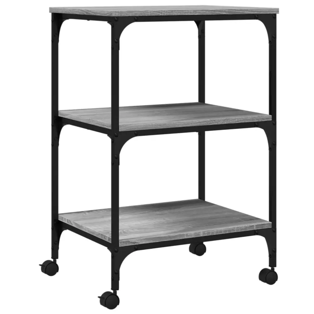 Support d'imprimante table meuble bureau 3 niveaux sonoma 50 x 41 x 75 cm gris 02_0044722