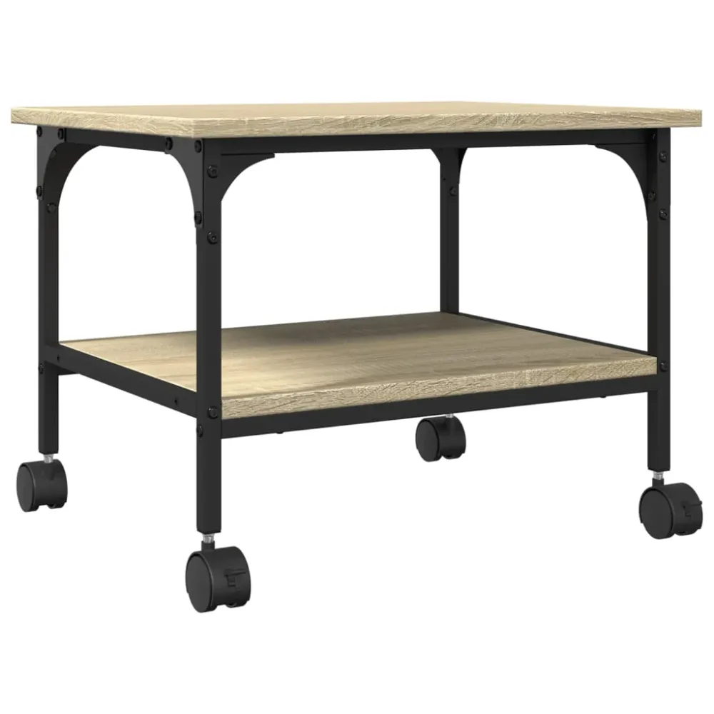 Support d'imprimante table meuble bureau à 2 niveaux sonoma 50 x 40 x 38 cm marron 02_0044799