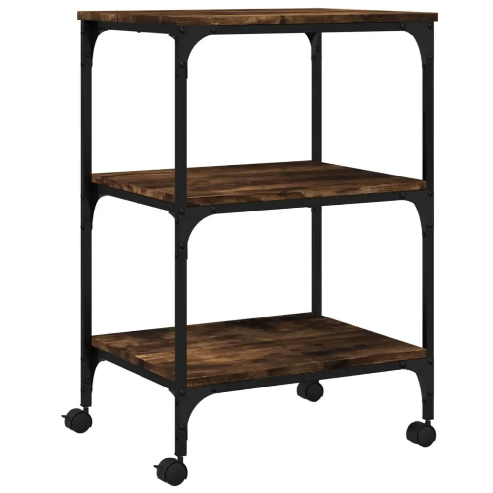 Support d'imprimante table meuble bureau 3 niveaux 50 x 41 x 75 cm marron 02_0044719