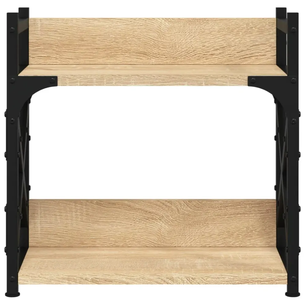 Support d'imprimante table meuble bureau à 2 niveaux sonoma 40 x 20 x 40 cm marron 02_0044793