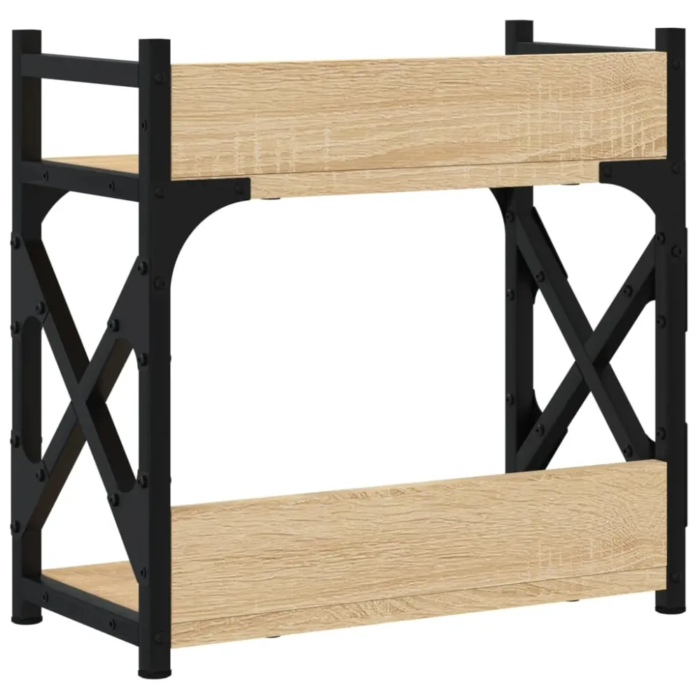 Support d'imprimante table meuble bureau à 2 niveaux sonoma 40 x 20 x 40 cm marron 02_0044793