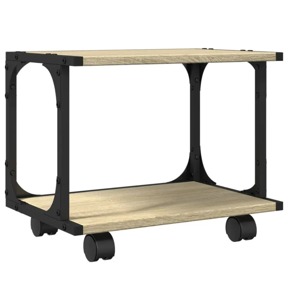 Support d'imprimante table meuble bureau à 2 niveaux sonoma 41 x 28 x 33,5 cm marron 02_0044795