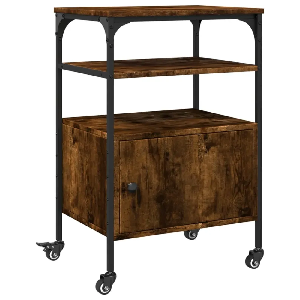Support d'imprimante table meuble bureau à 3 niveaux 50 x 40 x 76 cm marron 02_0044803