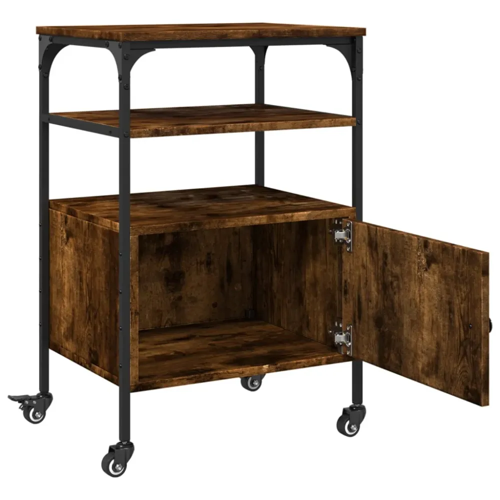 Support d'imprimante table meuble bureau à 3 niveaux 50 x 40 x 76 cm marron 02_0044803