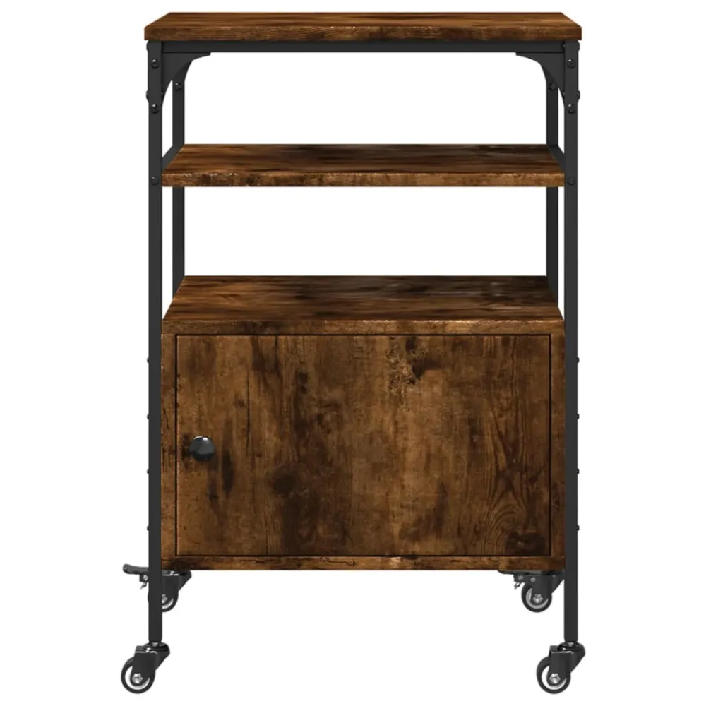 Support d'imprimante table meuble bureau à 3 niveaux 50 x 40 x 76 cm marron 02_0044803