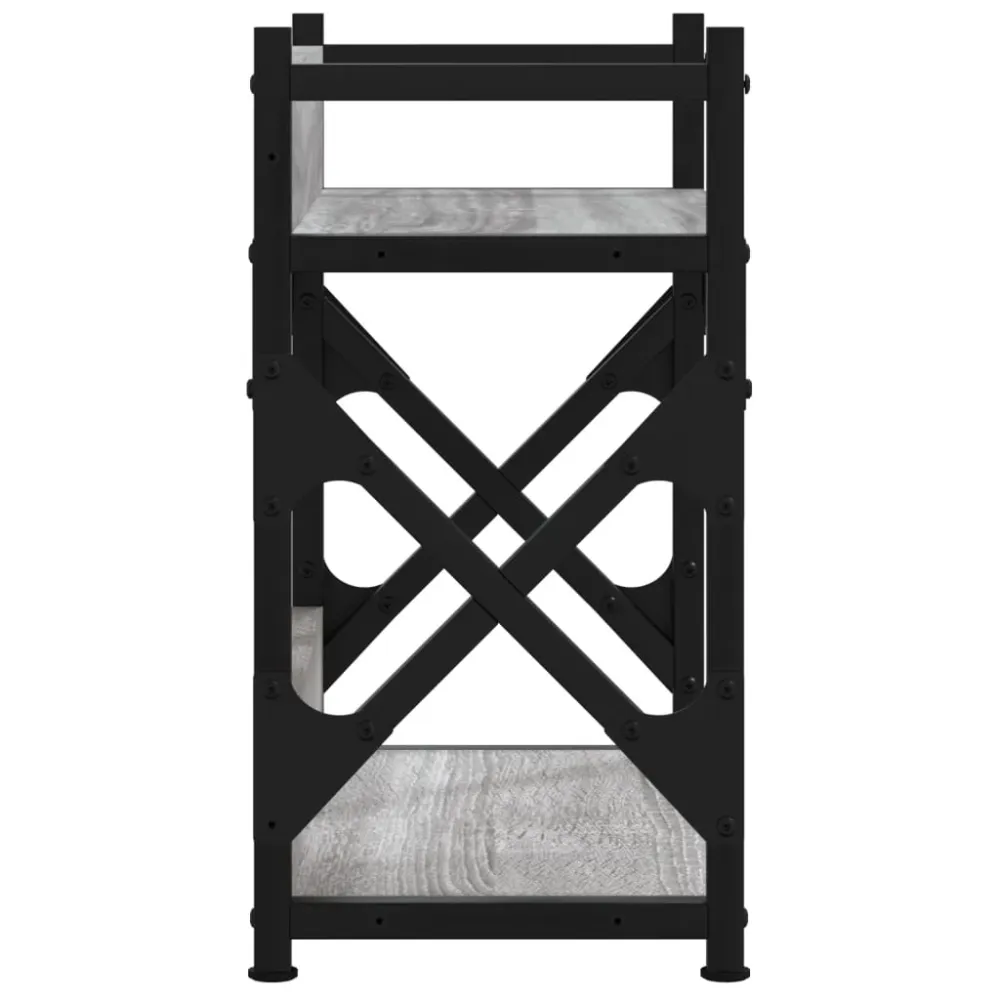 Support d'imprimante table meuble bureau à 2 niveaux sonoma 40 x 20 x 40 cm gris 02_0044794