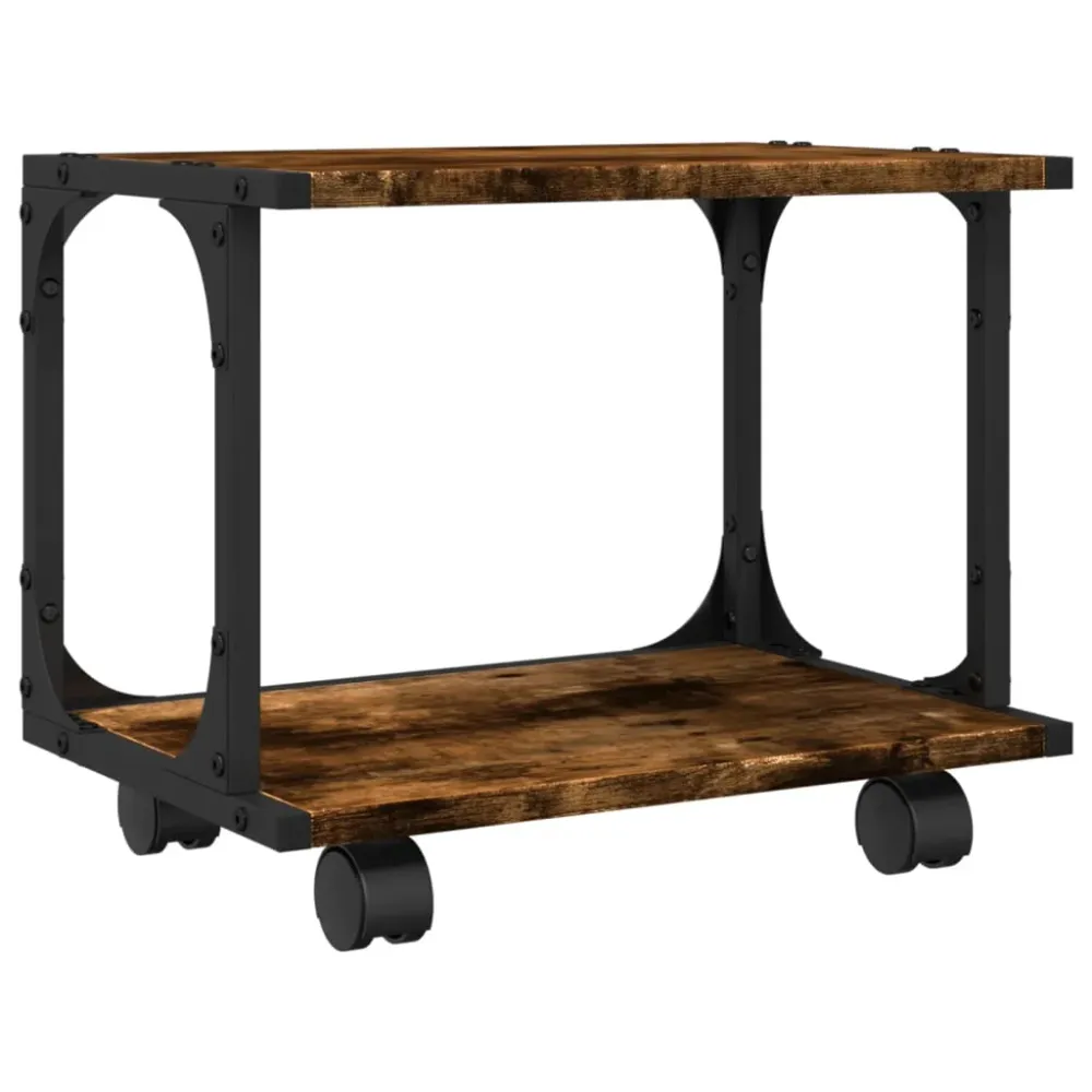 Support d'imprimante table meuble bureau à 2 niveaux 41 x 28 x 33,5 cm marron 02_0044786