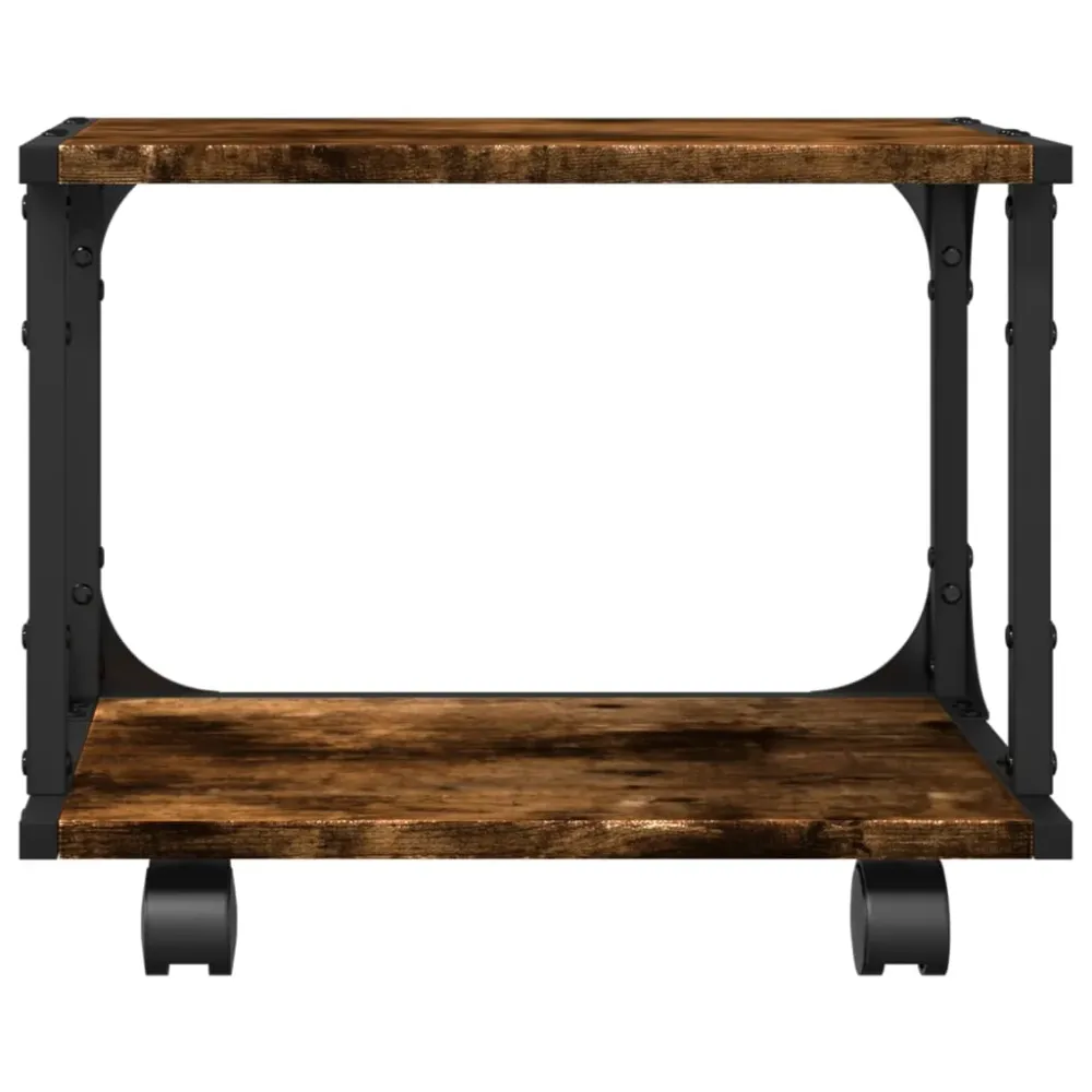 Support d'imprimante table meuble bureau à 2 niveaux 41 x 28 x 33,5 cm marron 02_0044786