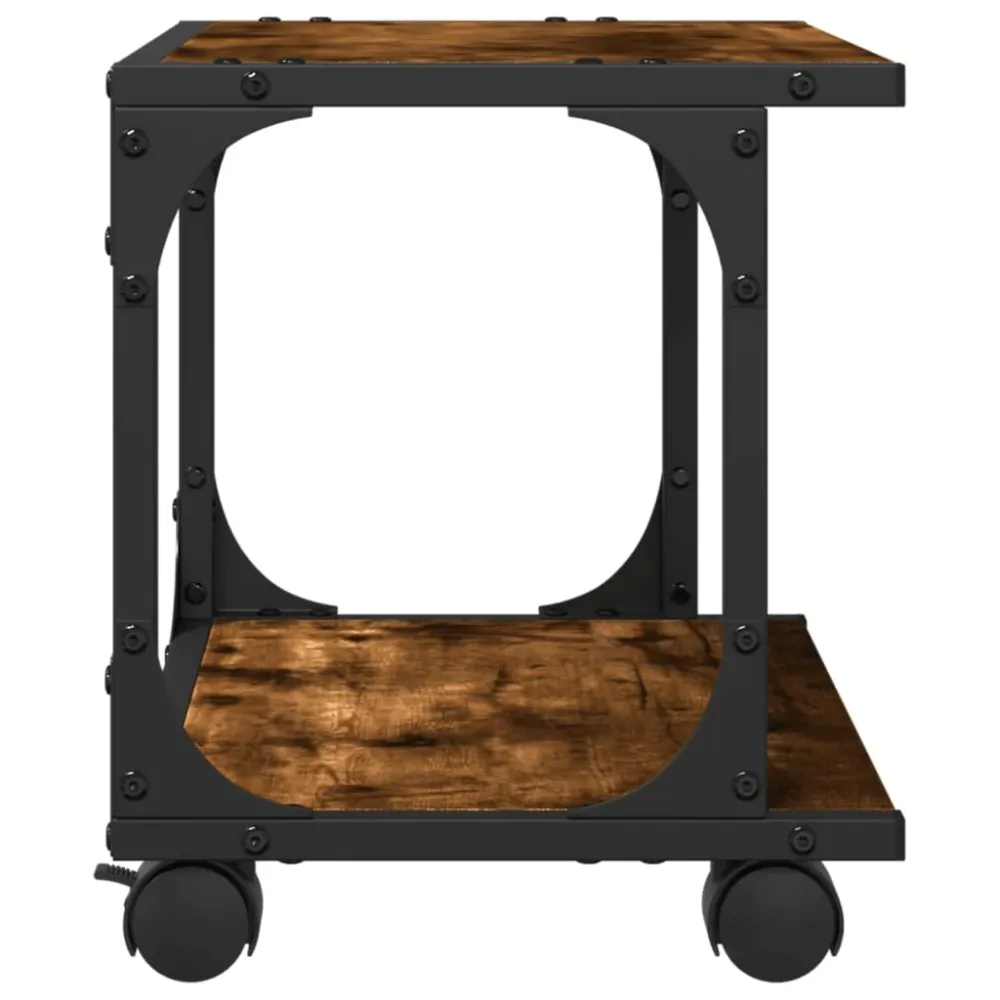 Support d'imprimante table meuble bureau à 2 niveaux 41 x 28 x 33,5 cm marron 02_0044786