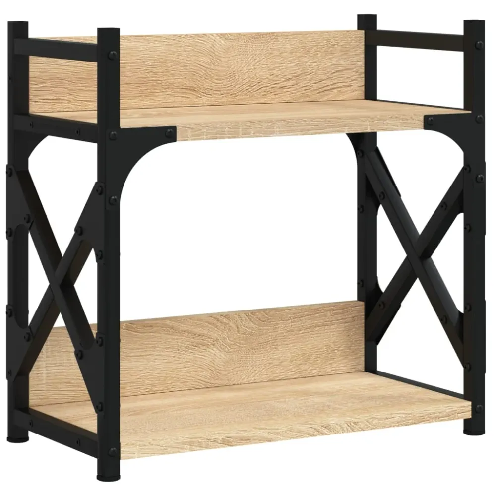 Support d'imprimante table meuble bureau à 2 niveaux sonoma 40 x 20 x 40 cm marron 02_0044793