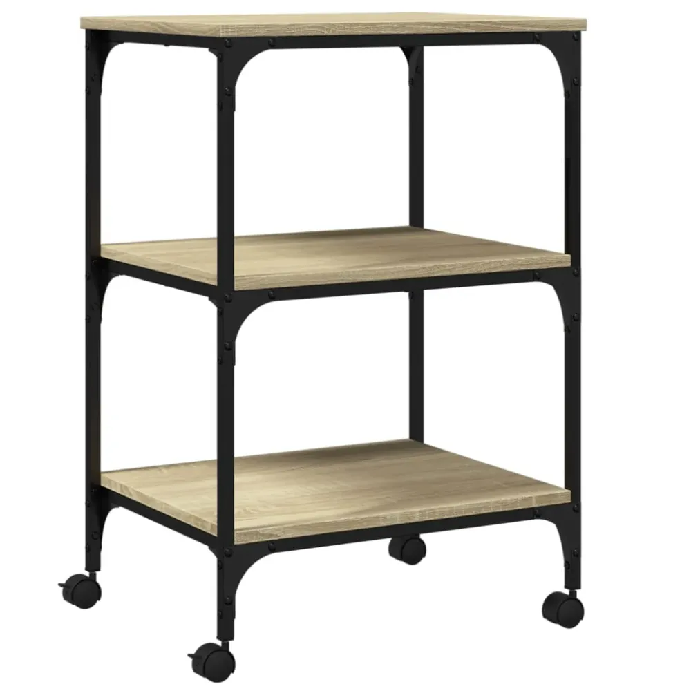 Support d'imprimante table meuble bureau 3 niveaux sonoma 50 x 41 x 75 cm marron 02_0044721