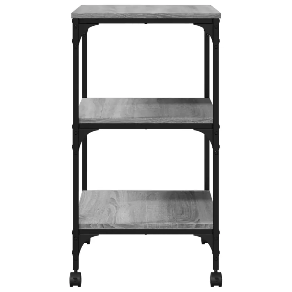Support d'imprimante table meuble bureau 3 niveaux sonoma 50 x 41 x 75 cm gris 02_0044722