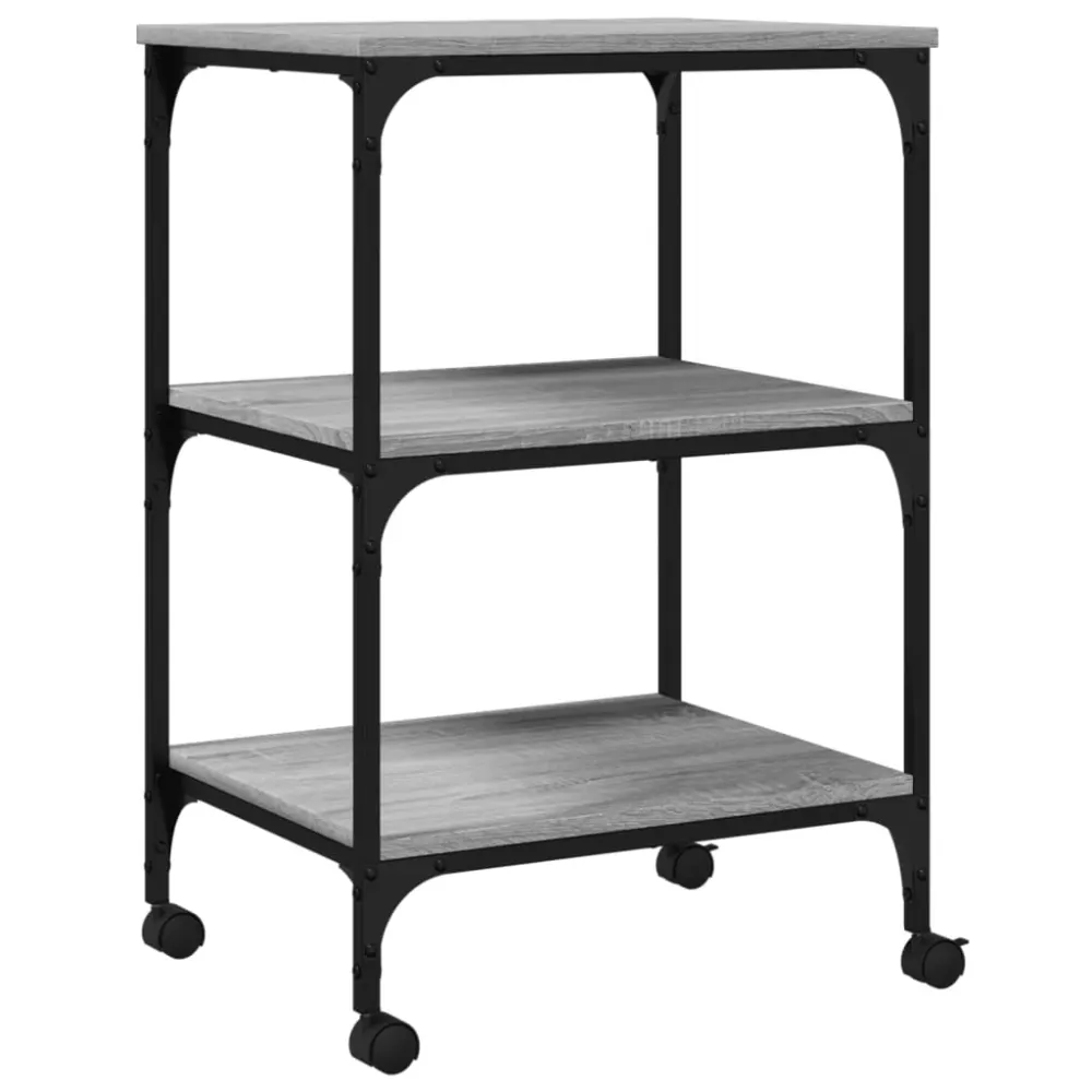 Support d'imprimante table meuble bureau 3 niveaux sonoma 50 x 41 x 75 cm gris 02_0044722
