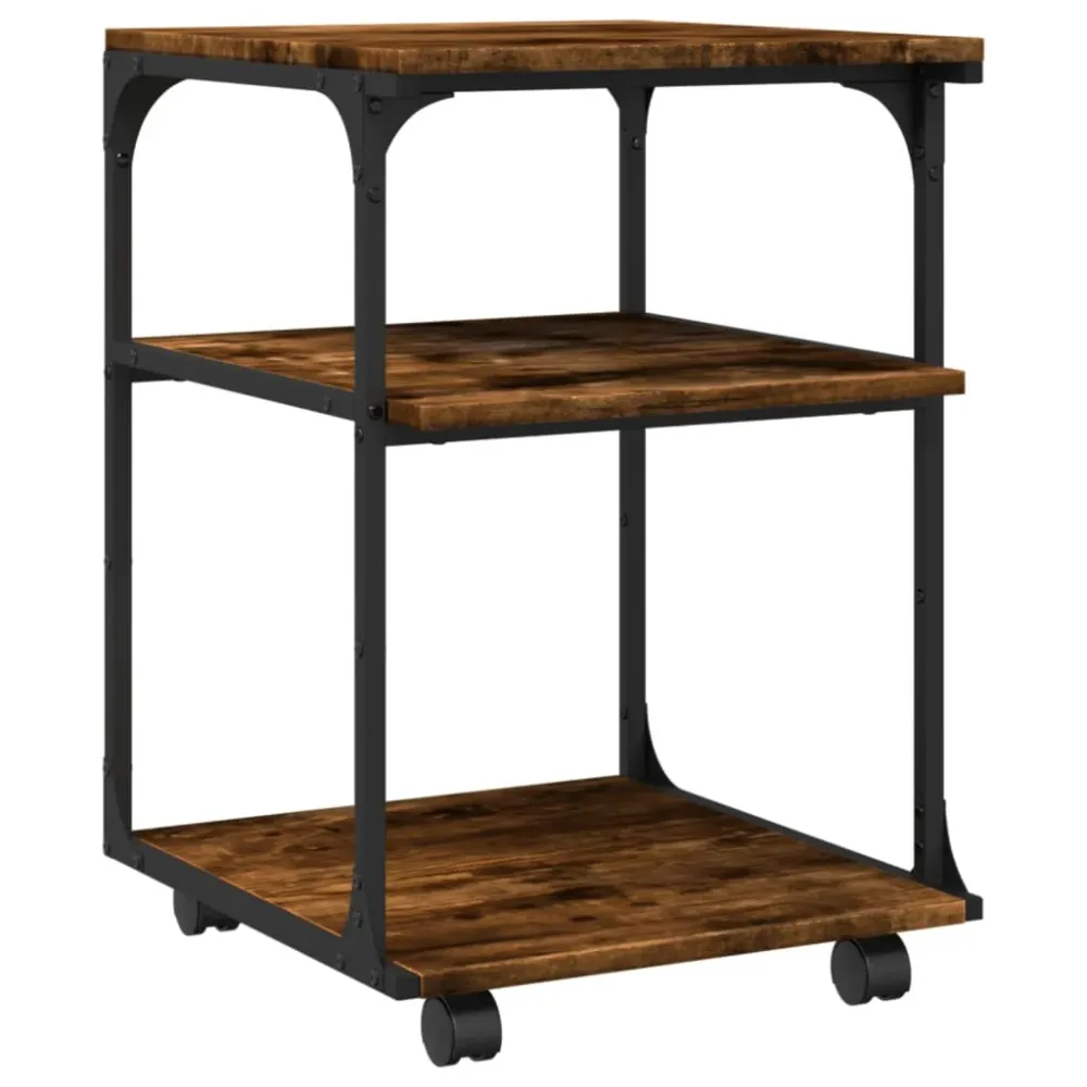 Support d'imprimante table meuble bureau à 3 niveaux 43 x 48 x 64 cm marron 02_0044801