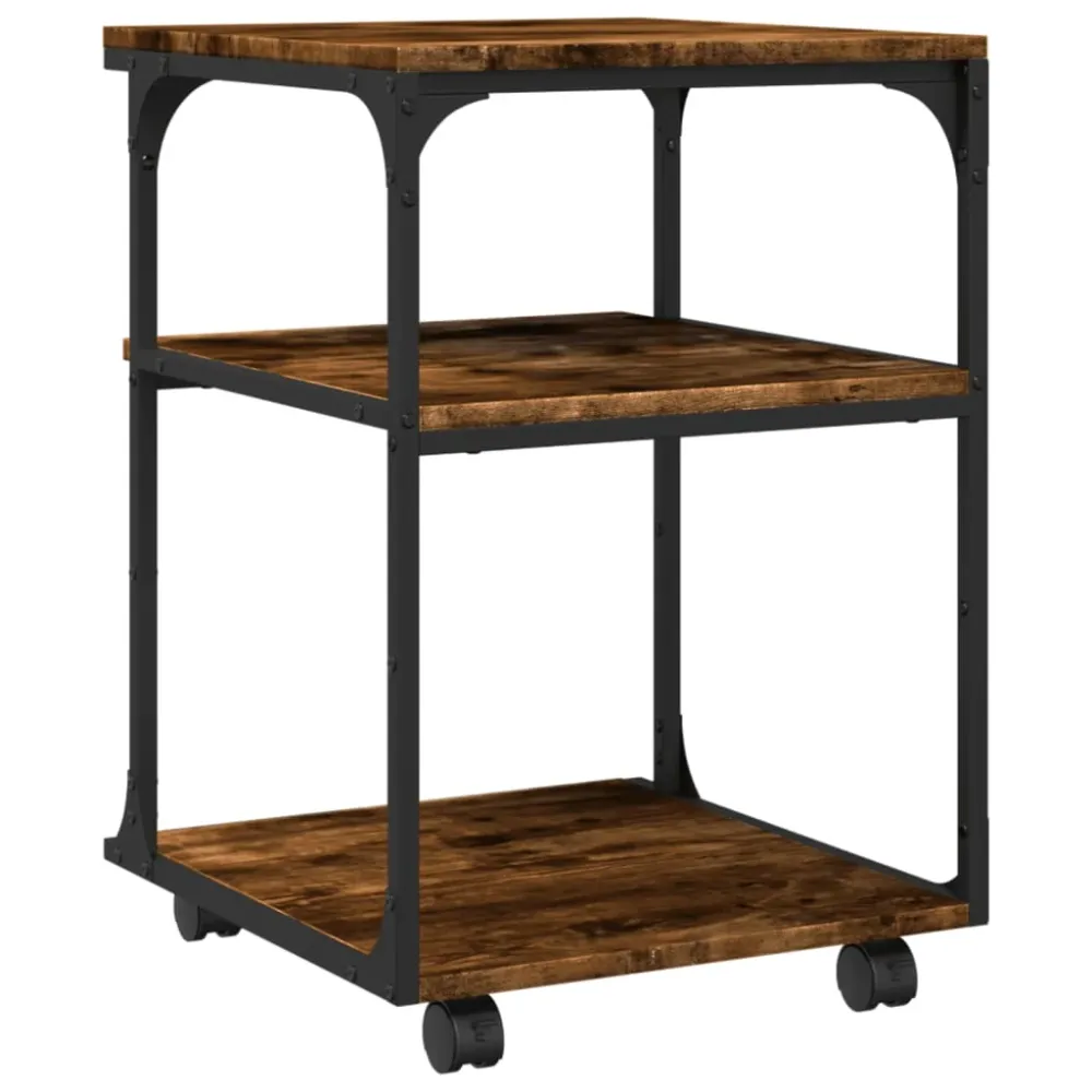 Support d'imprimante table meuble bureau à 3 niveaux 43 x 48 x 64 cm marron 02_0044801