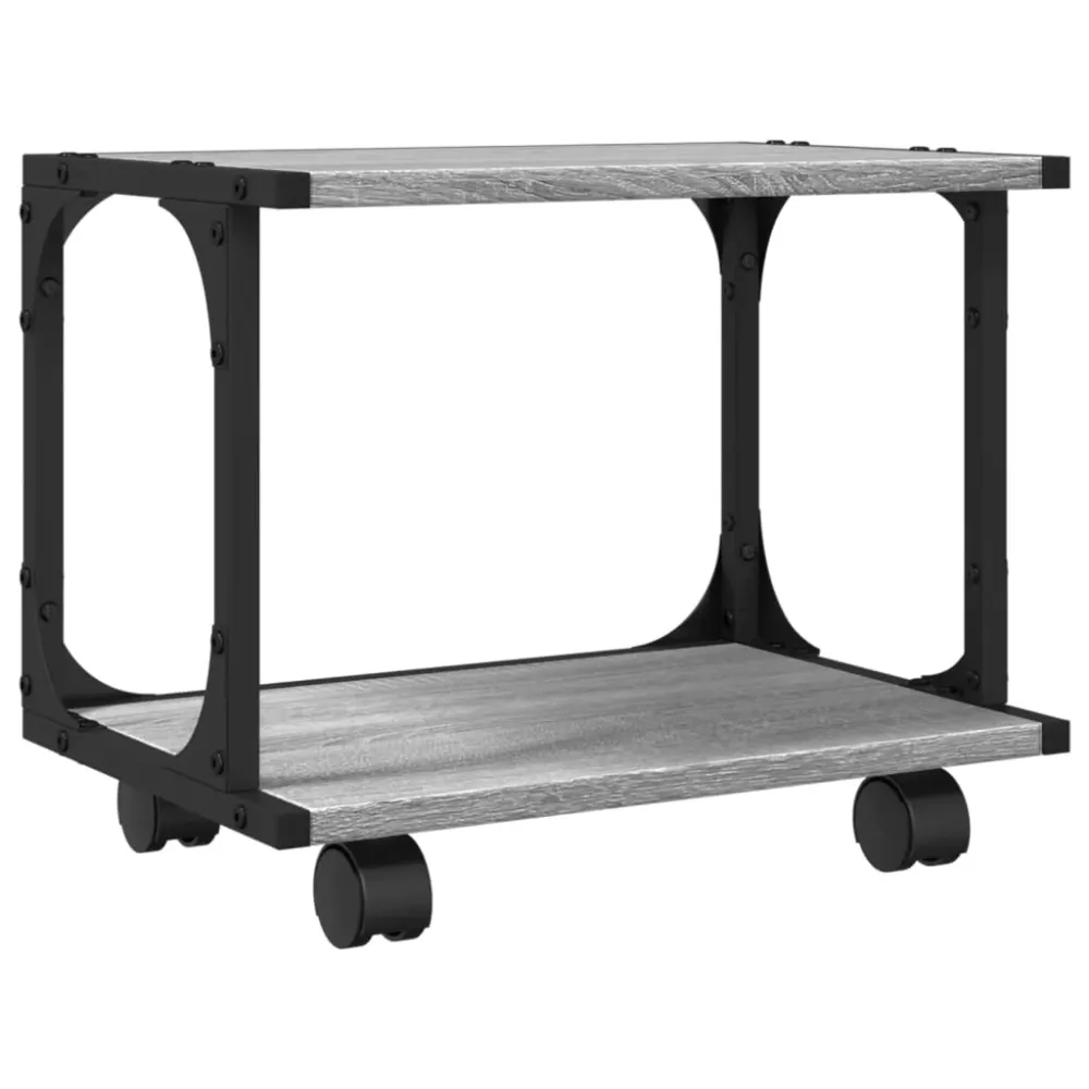 Support d'imprimante table meuble bureau à 2 niveaux sonoma 41 x 28 x 33,5 cm gris 02_0044796