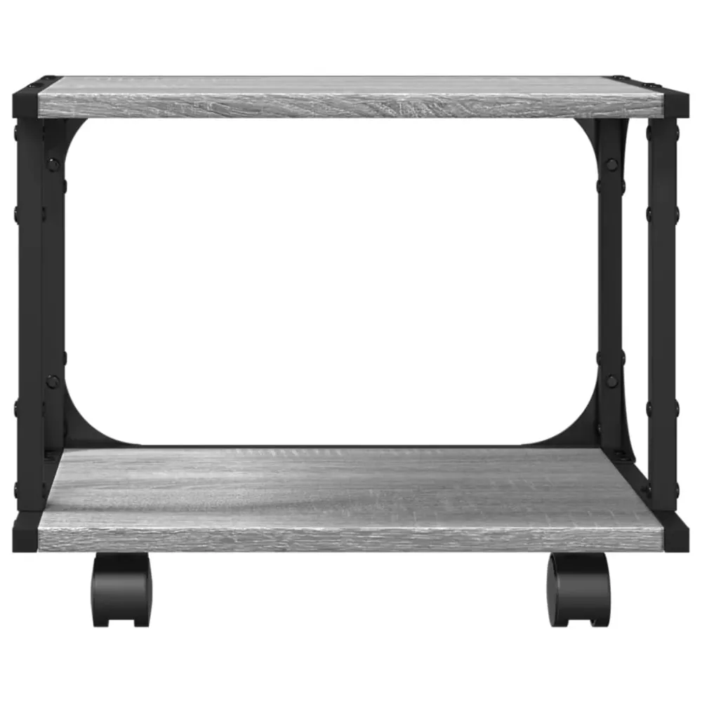Support d'imprimante table meuble bureau à 2 niveaux sonoma 41 x 28 x 33,5 cm gris 02_0044796