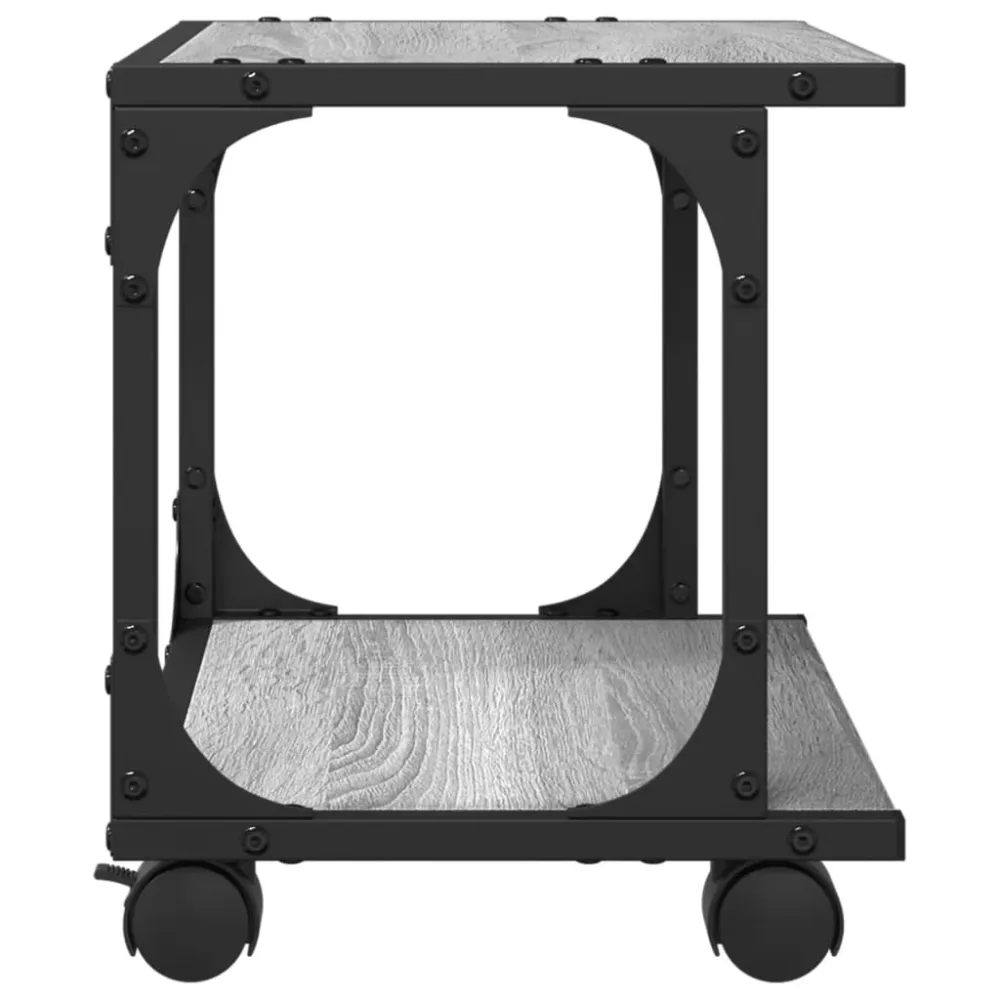 Support d'imprimante table meuble bureau à 2 niveaux sonoma 41 x 28 x 33,5 cm gris 02_0044796