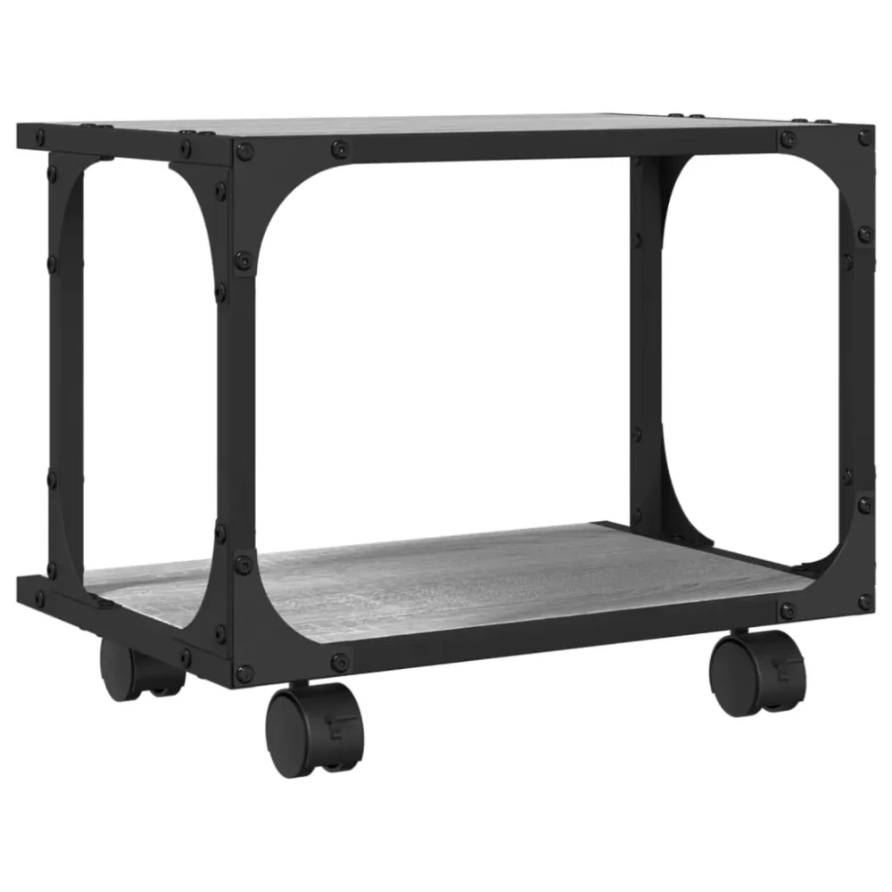 Support d'imprimante table meuble bureau à 2 niveaux sonoma 41 x 28 x 33,5 cm gris 02_0044796