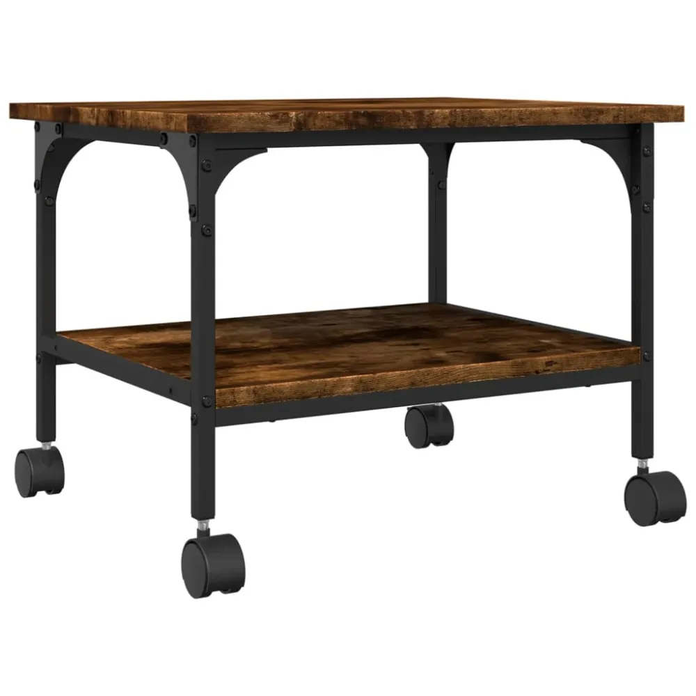 Support d'imprimante table meuble bureau à 2 niveaux 50 x 40 x 38 cm marron 02_0044790