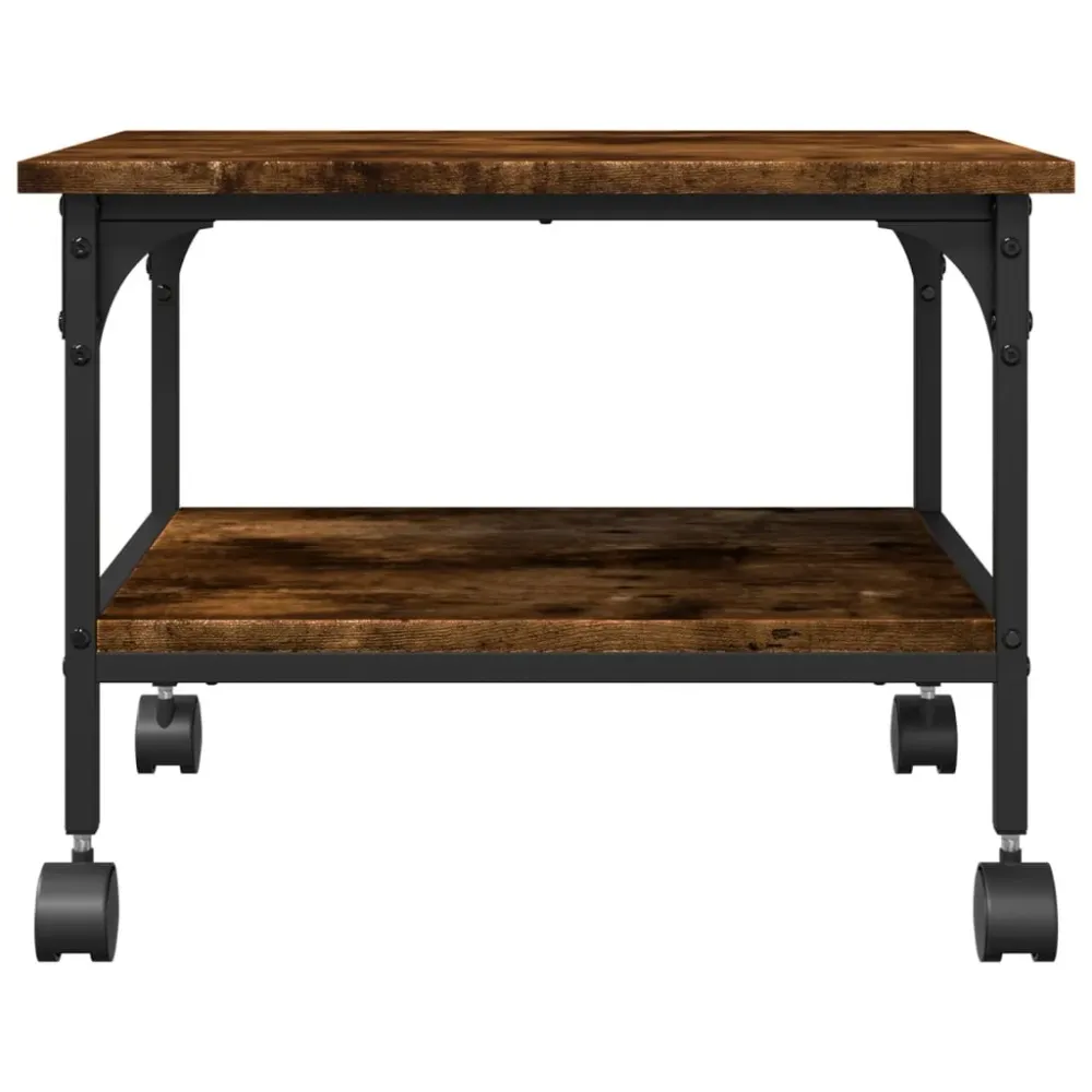 Support d'imprimante table meuble bureau à 2 niveaux 50 x 40 x 38 cm marron 02_0044790