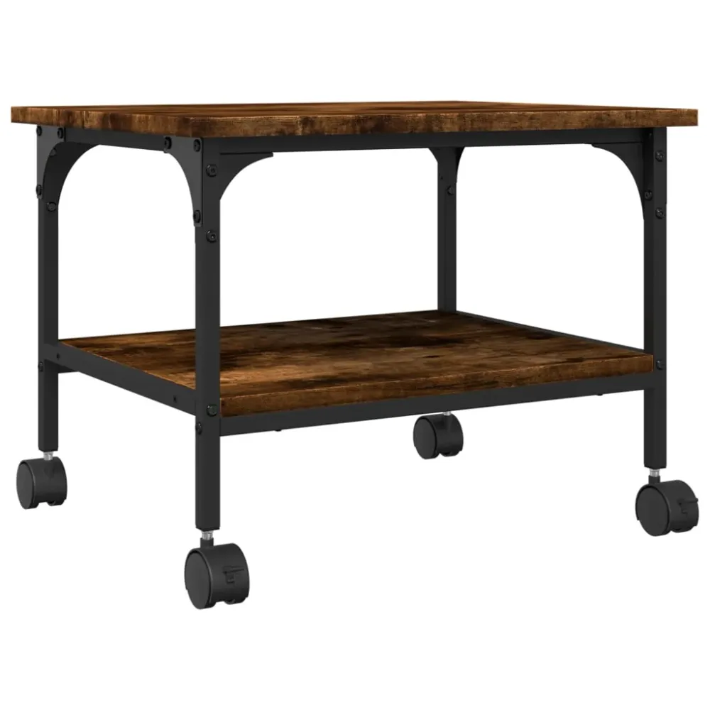Support d'imprimante table meuble bureau à 2 niveaux 50 x 40 x 38 cm marron 02_0044790
