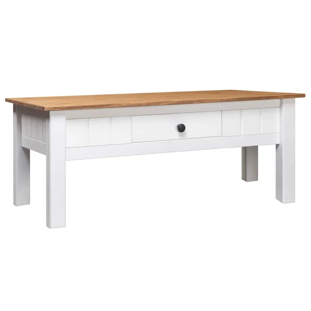 Table basse de salon avec tiroir design traditionnel 100 x 60 x 45 cm bois de pin massif DEC037802