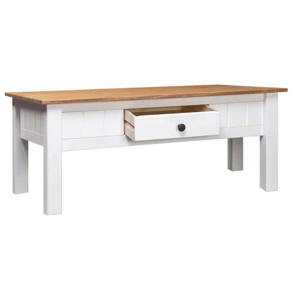 Table basse de salon avec tiroir design traditionnel 100 x 60 x 45 cm bois de pin massif DEC037802